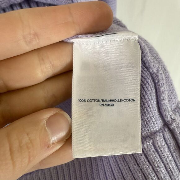 Lands End Cardigan Girls XL 14-16 Purple Cable Knit 100% Cotton Button Front - Picture 7 of 12